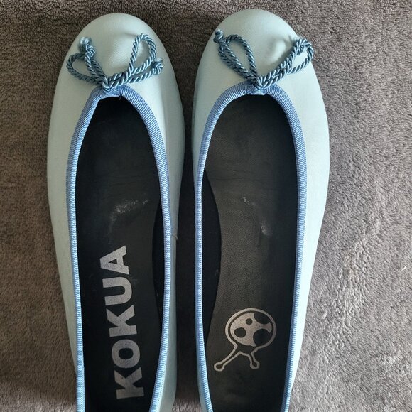 Kokua Leather Ballet Flats Made in Barcelona Spain EU 37 US 7 - Picture 1 of 4